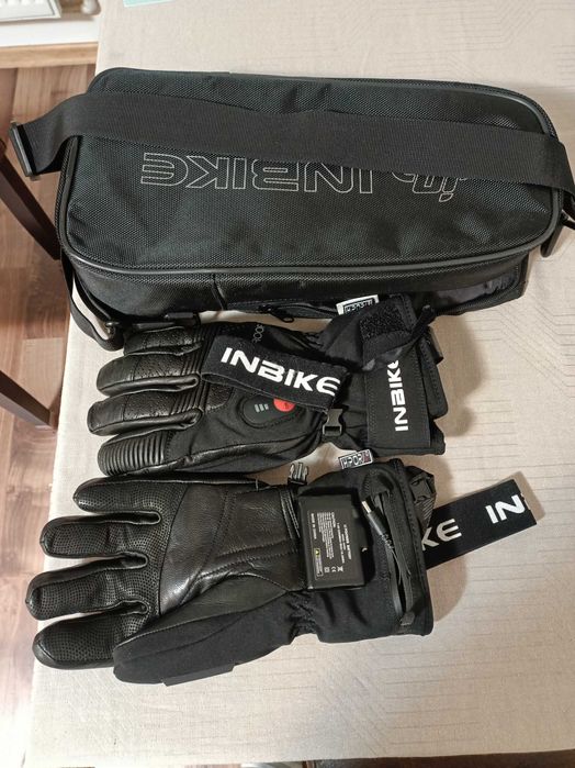 Manusi incalzite ski/moto cu acumulator si geanta de umar
