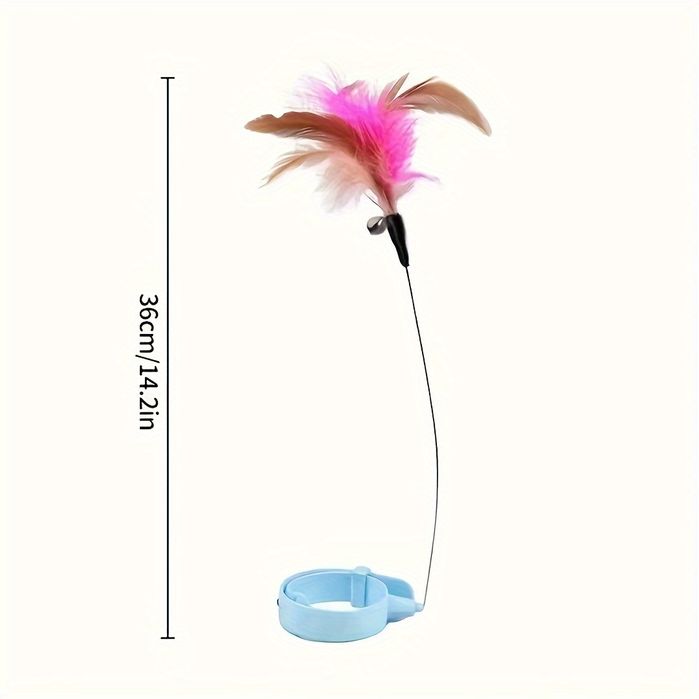 Каишка с играчка с пера за котки