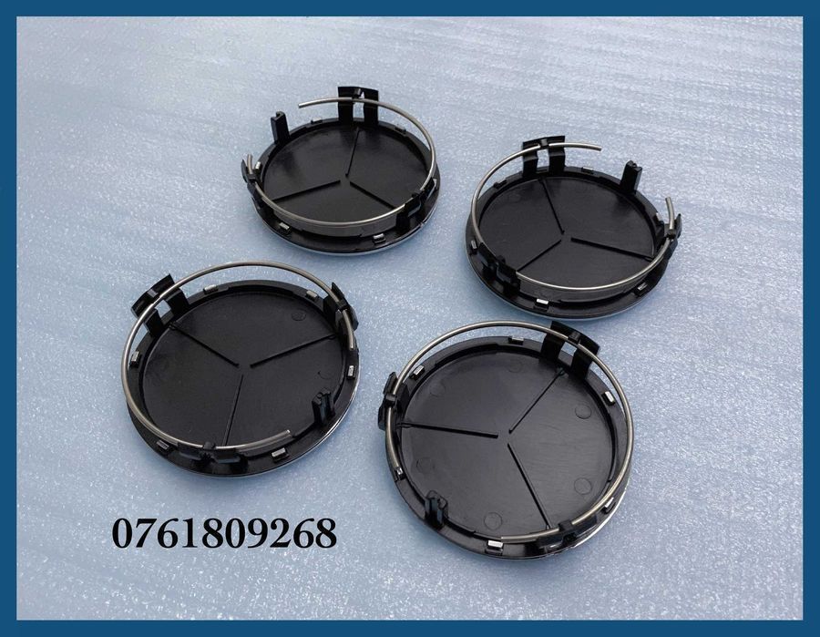 Set 4 capace negre 75mm jante aliaj Mercedes Benz