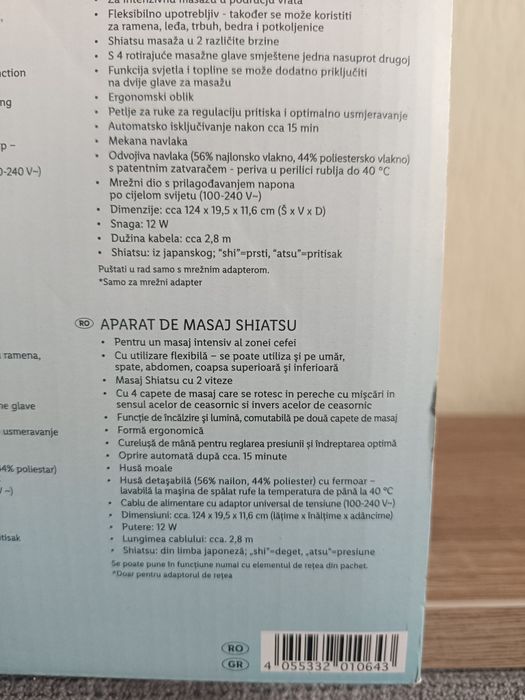 Aparat de masaj pentru gât și spate de la SilverCrest