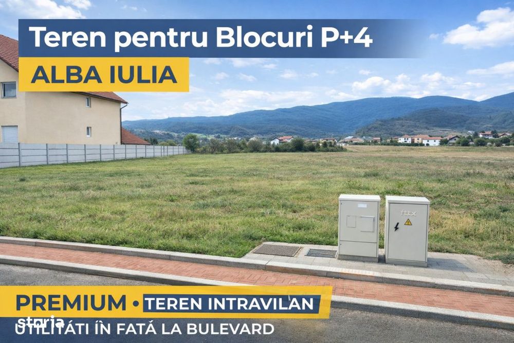 OKAZIE ! Teren Intravilan 4080 mp. D=31 m. PUZ BLOCURI P+3+1 Rh Asfalt