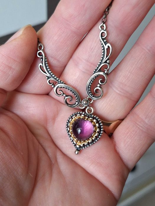 Colier vechi din Argint cu Ametist natural