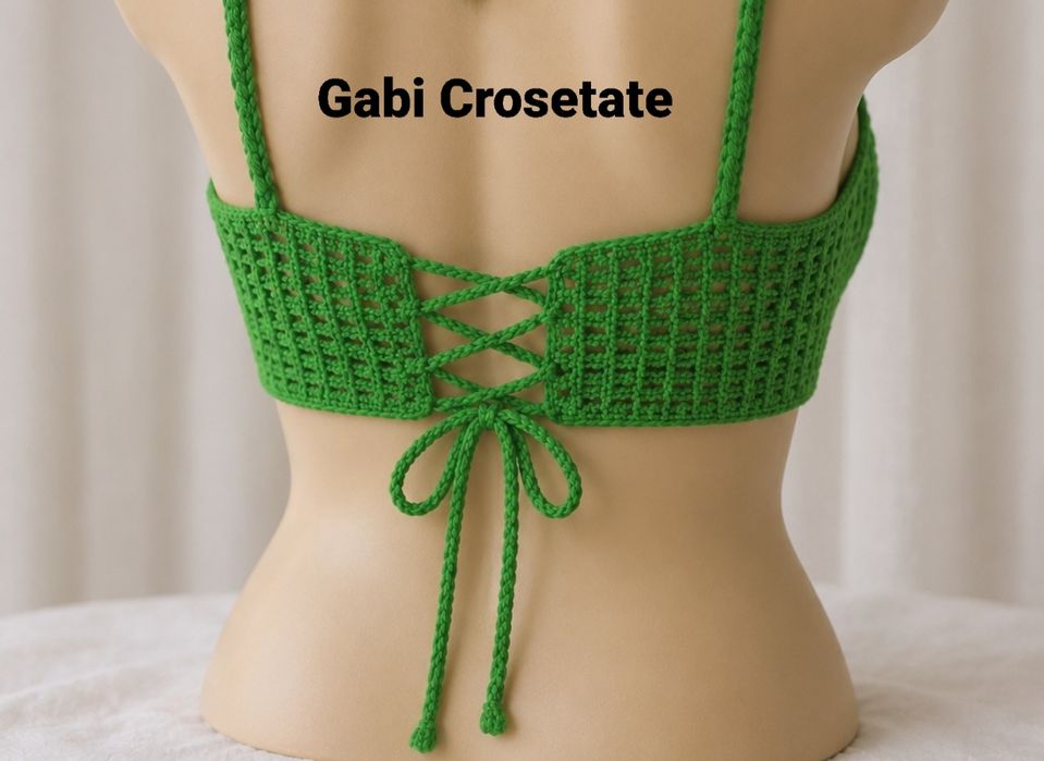 Top crosetat,fir bumbac mercerizat