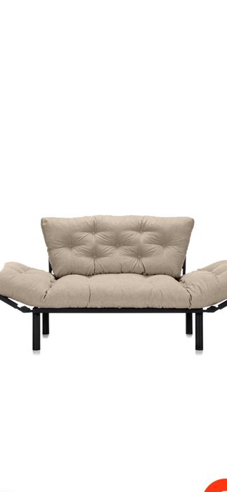 Canapeaua Sunny extensibila,culoare:bej,material cadru:metal,negru