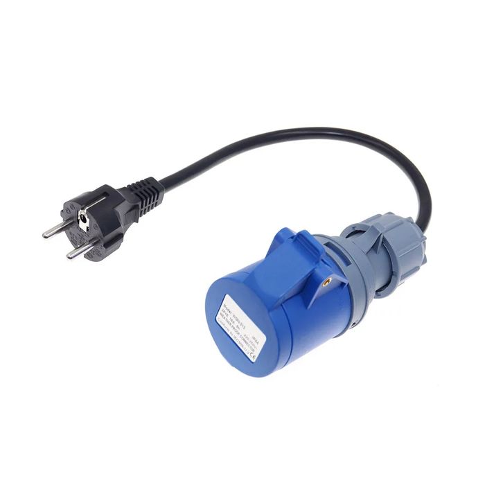 Адаптер преходник за зареждане на електромобил от 16А към шуко