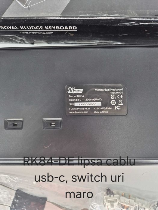 Tastatura Mecanica Wireless Royal Kludge RK84 RGB (Brown Switch)