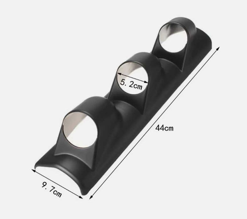 Стойка за 3 измервателни уреди 52мм. за колона - Черен.