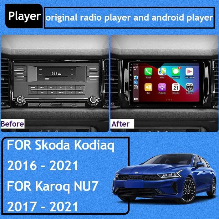 Navigatie Android Skoda Kodiaq Waze YouTube Wifi Bluetooth USB
