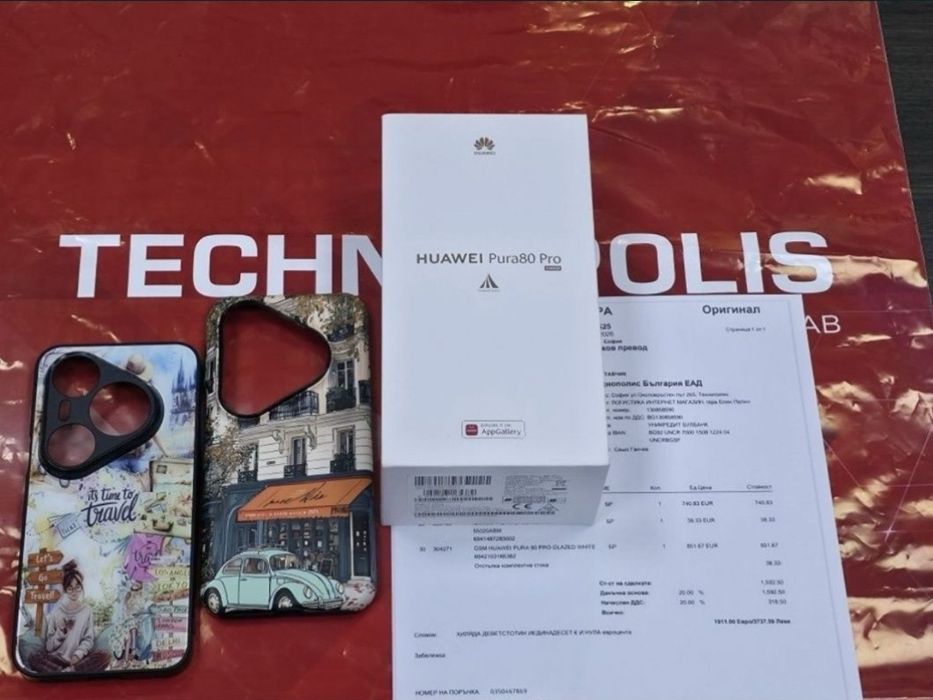 КАТО НОВ 512GB Huawei Pura 80 Pro Гаранция Технополис 2028 Glazed White