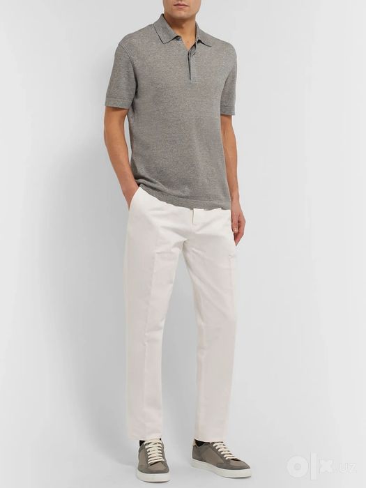 ERMENEGILDO ZEGNA Cotton and Linen-Blend Trousers 50 р-р