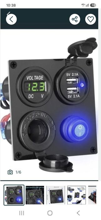 Panou cu priză•usb si voltmetru
