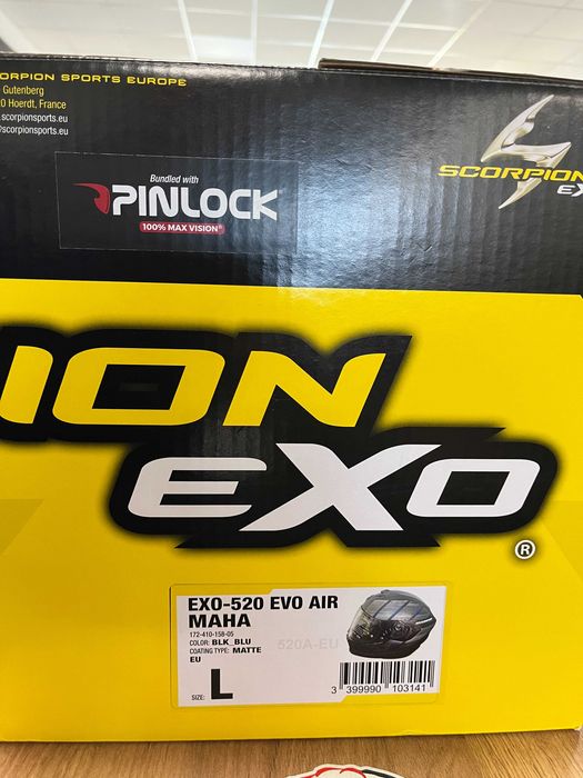 Мото Каска SCORPION EXO-520 EVO AIR Маha Blue ,очила,L 59-60,очила