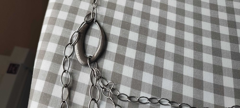 Сребърно родирано колие с естествен камък 55.76 грама / проба 925