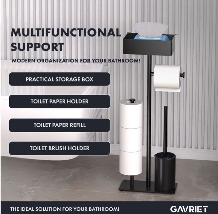 Поставка за тоалетна хартия 4в1