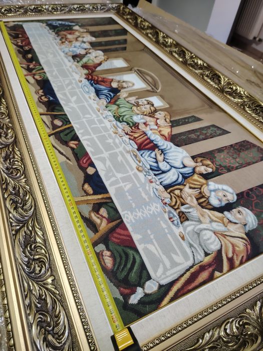 Tablou Broderie Manuală „Cina cea de Taină” - Unicat, 146x75 cm