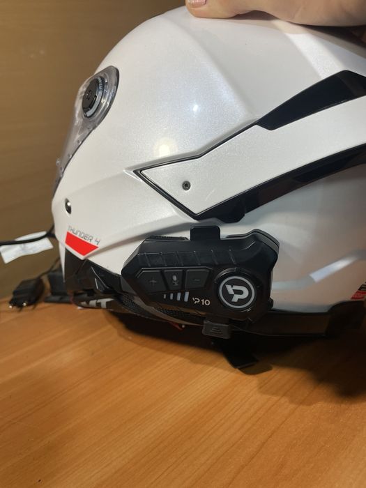 Мото каска в комплект с пинлок и комуникатор