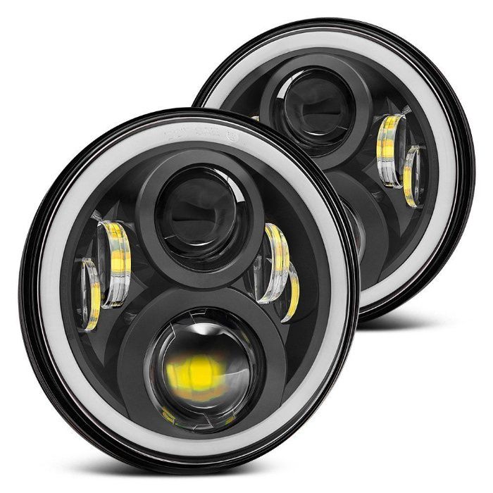1бр. 7"Инчов кръгъл светодиоден фар за Jeep Wrangler, Land Rover и др.