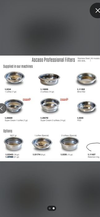 Site precizie  tamper shower head espressor Ascaso