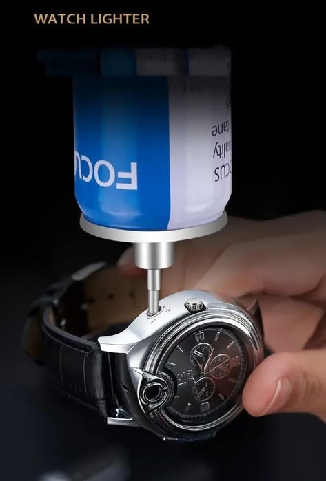 Ceas cu bricheta integrata + Cadou Spray Gaz 220ml ( Ceas Bărbați )