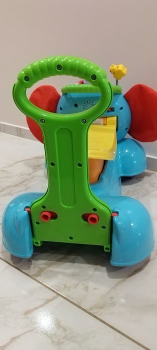Fisher price слонче 2 в 1 - количка за бутане, проходилка/уокър