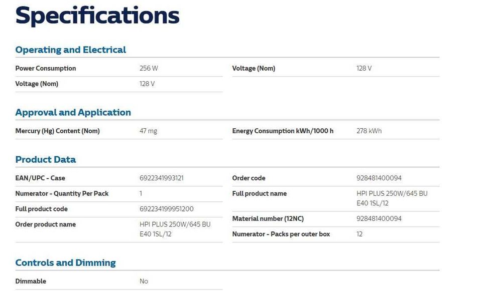 Bec Philips Masters250w