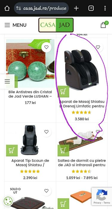 Aparat de Masaj Shiatsu si Drenaj Limfatic pentru Picioare
 Casa jad