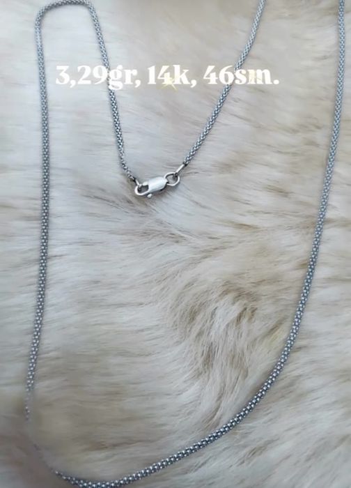 Elegantniy tsepochka iz belogo zoloto 3,29гр 14k, 46sm.
