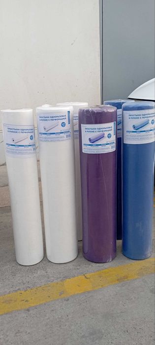 Простыни одноразовые отрывные спандбонд, экономичные, перечисление