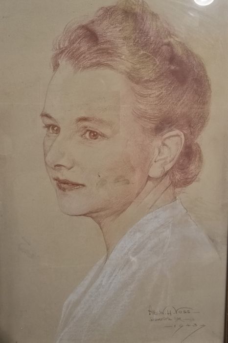 Tablou vechi portret in sepia 1943