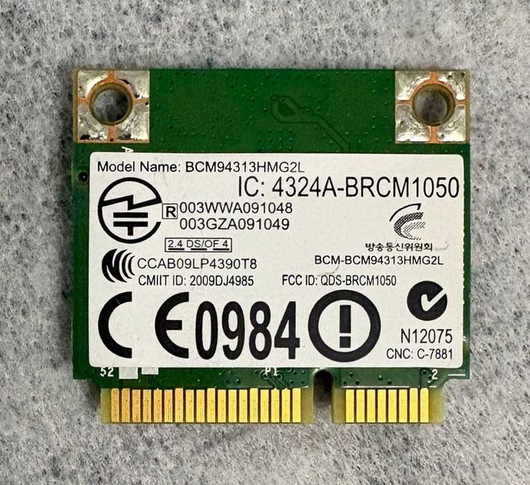 Placă Wireless Laptop Dell Wireless 1501 (DW1501) Wi-Fi N Half Mini PCIe