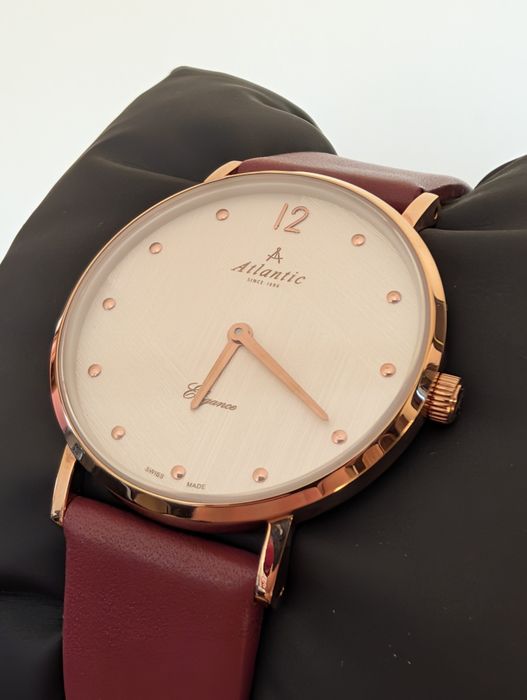Ceas Damă Nou Atlantic Elegance (rose gold, safir, quartz, Swiss Made)