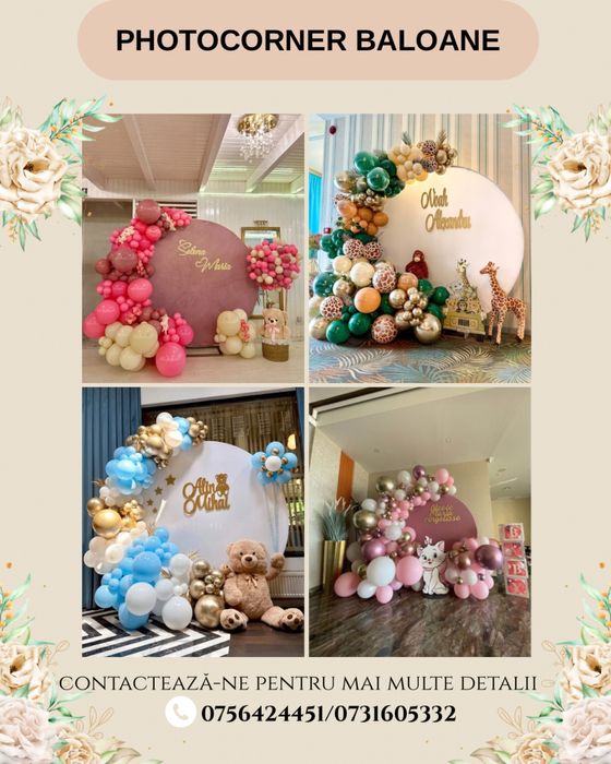 Servicii: Cabină Foto/Decor baloane/Cristelniță/Decor biserica/Hostess