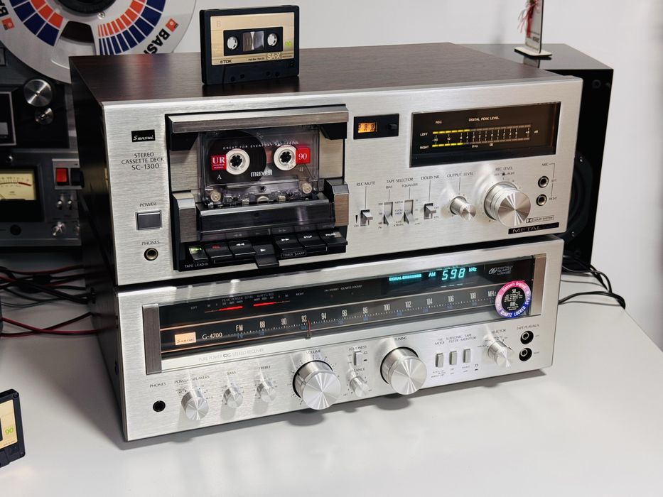 Amplituner/amplificator SANSUI G-4700,carcasă lemn,Impecabil,50W/canal