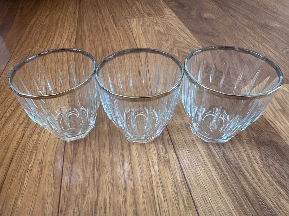 Mirage Чаша 3 бр. Стъкло 275 мл Прозрачен - Златен