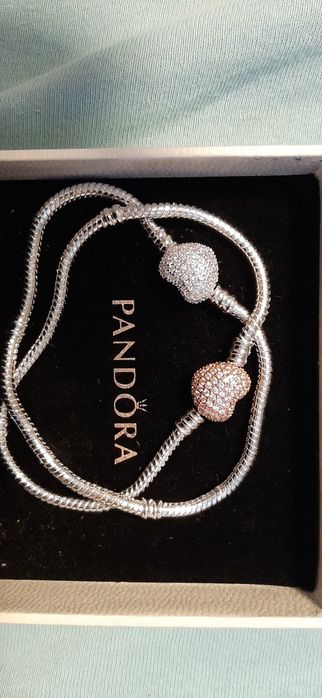 сребърна гривна тип Пандора с кутия