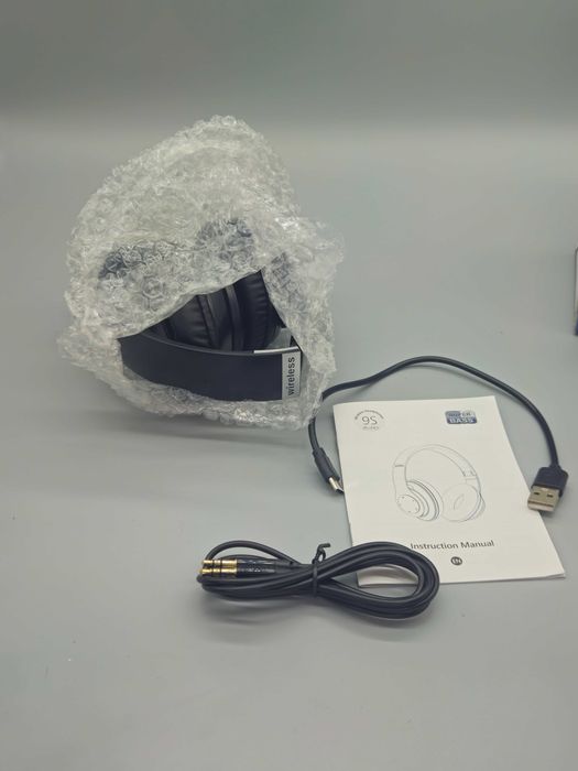 Безжични сгъваеми слушалки 9S “Super Bass” over-ear с AUX кабел!Промо!