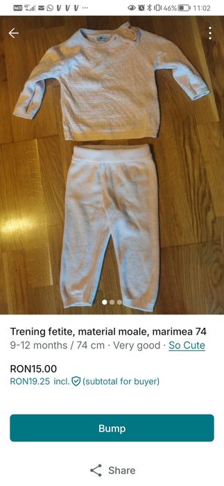 Lot de 3 Compleuri pentru fetite, roz si roz pal, in stare impecabila
