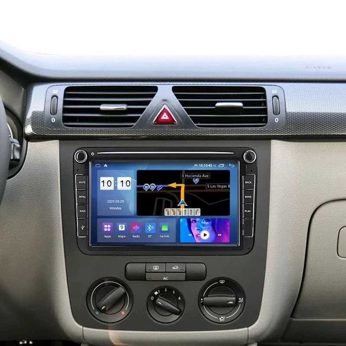 Navigatie 8GB Carplay Skoda Octavia 2 Superb Rapid Leon VW T5 Polo