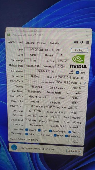 GTX 1050ti Axel 4gb dual