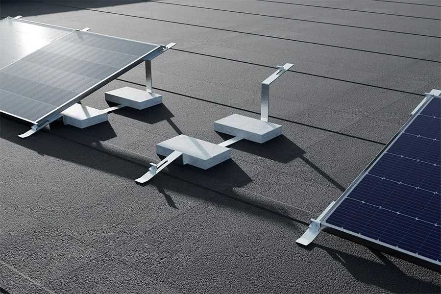 Suport alu panouri solare pe acoperiș plat / terasa– 15°/30°/ Est–Vest