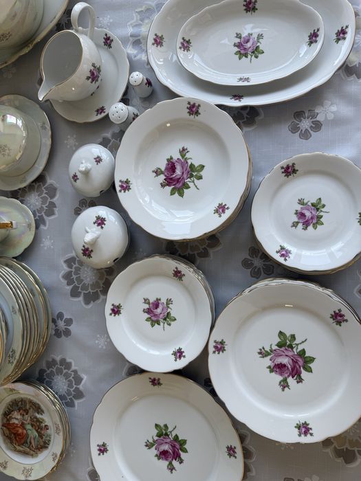 Столовый сервиз Мадонна и Роза ГДР, фруктовница СССР