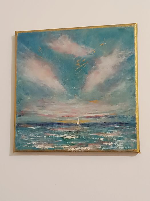 Hand Painting  20/20 cm, Blue Odyssey No 1.