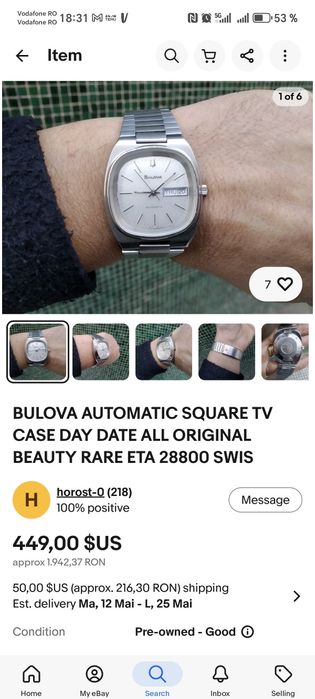 Vând Bulova automatic original