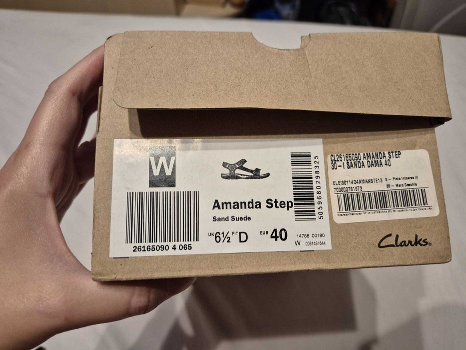 Sandale Clarks Amanda Step – noi – piele întoarsă – mărimea 40 – foarte comode