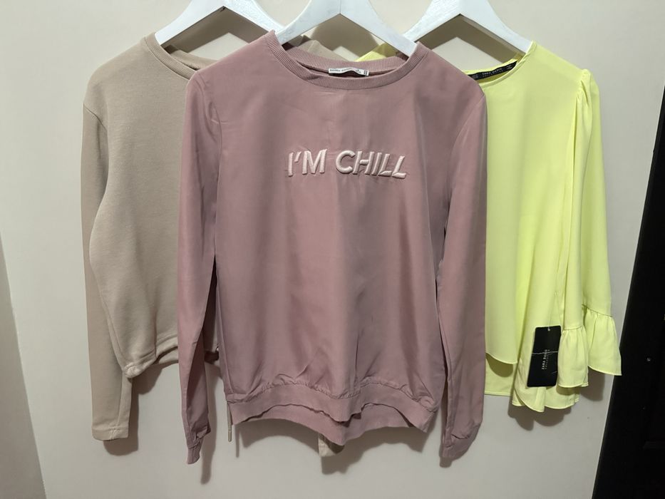 ZARA,BERSHKA,AMISU сет дамски блузи.3 броя за 7евро общо!