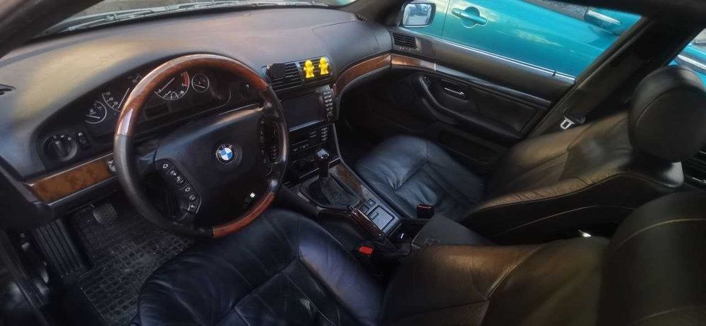 Volan BMW E39 E38 E53 multifuncțional lemn + piele cu airbag
