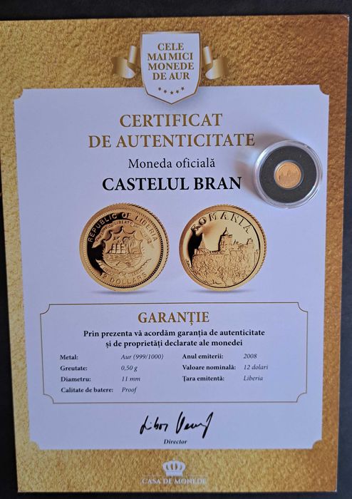 Vand 6 Monede din aur 999/1000,  si 16 medalii comemorative