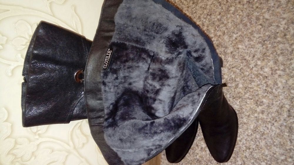 Сапоги зимние кожаные