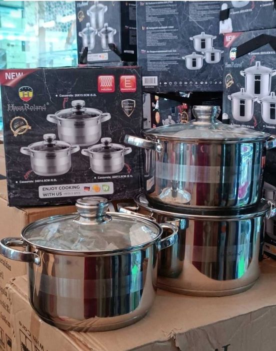 Даставка бесплатная. Набор кастрюл 3 комплекте Hous Roland Германиский