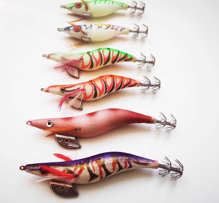 Комплект 6 калмариери за морски риболов на сепии, калмари и октоподи